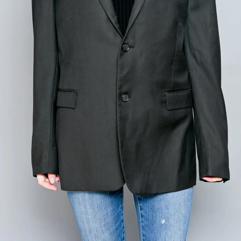 264. THE KOOPLES Dark Gray Wool Fitted Blazer 52R - Picture 3 of 7